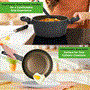 Pyle - NCCW12S.5 , Kitchen & Cooking , Cookware & Bakeware , Kitchenware Pots & Pans - Stylish Kitchen Cookware Set with Stylish Metallic Ridge-Line Pattern, Non-Stick (12-Piece Set)