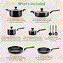 Pyle - NCCWA13 , Kitchen & Cooking , Cookware & Bakeware , Kitchenware Pots & Pans - Stylish Kitchen Cookware Set, Non-Stick (13-Piece Set)