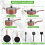 Pyle - NCCWA13BR.7 , Kitchen & Cooking , Cookware & Bakeware , Kitchenware Pots & Pans - Stylish Kitchen Cookware Set, Non-Stick (13-Piece Set)