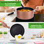 Pyle - NCCWA13BR.7 , Kitchen & Cooking , Cookware & Bakeware , Kitchenware Pots & Pans - Stylish Kitchen Cookware Set, Non-Stick (13-Piece Set)