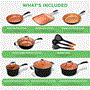 Pyle - NCCWALN14.5 , Kitchen & Cooking , Cookware & Bakeware , Kitchenware Pots & Pans Set - Luxury Kitchen Cookware, 3 Layers Copper Non-Stick Coating Inside, Hard-Anodized Looking Heat Resistant Lacquer Outside (14-Piece Set)
