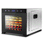 Pyle - NCDH6S.5 , Kitchen & Cooking , Dehydrators & Steamers , Premium Food Dehydrator Machine - 6 Stainless Steel Trays with Digital Timer and Temperature Control, 600 Watts