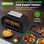 Pyle - NCDHKNJ01 , Kitchen & Cooking , Air Fryers , Smart Griller with Air Frying Combo - Includes Searing, Removable Grill Gate, Crisper Basket, Cooking Pot, and Smoke Control System