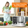Pyle - NCFP8.0 , Kitchen & Cooking , Blenders & Food Processors , Multifunction Food Processor - Ultra Quiet Powerful Motor, Includes 6 Attachment Blades, Up to 2L Capacity