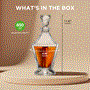 Pyle - NCGD1X29.5 , Home and Office , Storage - Organization , Home Bar Whiskey Decanter - Glass Liquor Decanter for Brandy, Wine, Whisky or Vodka and more