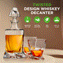 Pyle - NCGD1XZ96.5 , Home and Office , Storage - Organization , Home Bar Whiskey Decanter - Glass Liquor Decanter for Brandy, Wine, Whisky or Vodka and more