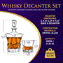 Pyle - NCGD4C168 , Home and Office , Storage - Organization , Home Bar Whiskey Decanter - Whiskey Glass Decanter Aerator Set with Whiskey Glasses, Elegant Decanter Design