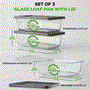 Pyle - NCGL3LF , Home and Office , Storage - Organization , 3 Sets High Borosilicate Glass Loaf Pan with Cover - Grip Handles for Easy Carry from Hot Oven To Table, BPA-Free