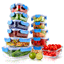 Pyle - NCGLBU.5 , Home and Office , Storage - Organization , 24-Piece Superior Glass Food Storage Containers Set - Stackable Design with Newly Innovated Hinged BPA-free Locking lids (Blue)