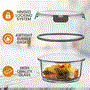 Pyle - NCGLGY.5 , Home and Office , Storage - Organization , 24-Piece Superior Glass Food Storage Containers Set - Stackable Design with Newly Innovated Hinged BPA-free Locking lids (Gray)
