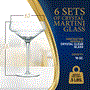 Pyle - NCGLMT68.5 , Kitchen & Cooking , Fridges & Coolers , 6 Sets of Crystal Martini Glass - Ultra Clear, Elegant Crystal-Clear Wine Glass