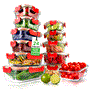 Pyle - NCGLRED , Home and Office , Storage - Organization , 24-Piece Superior Glass Food Storage Containers Set - Stackable Design with Newly Innovated Hinged BPA-free Locking lids (Red)