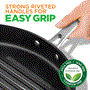 Pyle - NCGPRD72.5 , Kitchen & Cooking , BBQ & Grilling , 12’’ Hard-Anodized Nonstick Grill - Dishwasher Safe Nonstick Grill Pan