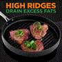 Pyle - NCGPRD72.5 , Kitchen & Cooking , BBQ & Grilling , 12’’ Hard-Anodized Nonstick Grill - Dishwasher Safe Nonstick Grill Pan