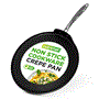 Pyle - NCHAC45 , Kitchen & Cooking , BBQ & Grilling , 12’’ Hard-Anodized Nonstick Crepe Pan - Dishwasher Safe Nonstick Round Crepe Pan