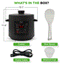 Pyle - NCHS60ZB , Kitchen & Cooking , Air Fryers , 6 QT Electric Pressure Cooker - 9 Function Digital Countertop with Preset Cooking Modes, Adjustable Time & Temp Settings  (Black)