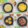 Pyle - NCMKCP0024BKX2 , Kitchen & Cooking , 2-Piece 9.45” Non-Stick Crepe Pan with Wooden Spreader, Bakelite Handle with Wooden Soft Touch and Induction Bottom (Black Marble)