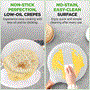 Pyle - NCMKCP0024WTX2 , Kitchen & Cooking , 2-Piece 9.45” Non-Stick Crepe Pan with Wooden Spreader, Bakelite Handle with Wooden Soft Touch and Induction Bottom (White Cream Marble)