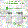 Pyle - NCMSJ2 , Home and Office , Storage - Organization , 2 Pcs. Glass Mason Jars with Regular Lids and Bands, DIY Magnetic Spice Jars, Ideal for Meal Prep, Jam, Honey, Wedding Favors, and more