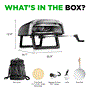 Pyle - NCPIZRTACC , Kitchen & Cooking , Ovens & Cookers , 360° Portable Pizza Oven with Rotating Pizza Stone, Rain Cover, Regulator, and Hose – Suitable for Outdoor & Indoor Use (Black)