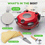 Pyle - NCPZTP120RD , Kitchen & Cooking , Ovens & Cookers , Countertop Pizza Maker - Electric Pizza Oven with Temperature Controls, Window and Thermometer (Red)
