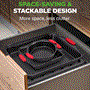 Pyle - NCSBS10S , Kitchen & Cooking , Kitchen Tools & Utensils , Kitchen Oven Baking Pans - Deluxe Nonstick Gray Coating Inside & Outside Carbon Steel Bakeware Set With Red Silicone Handles (10-Pieces)