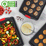 Pyle - NCSBS3S.5 , Kitchen & Cooking , Kitchen Tools & Utensils , Kitchen Oven Baking Pans - Deluxe Nonstick Gray Coating Inside & Outside Carbon Steel Bakeware Set With Red Silicone Handles (3-Pieces)