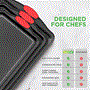 Pyle - NCSBS3SX2 , Kitchen & Cooking , Kitchen Tools & Utensils , Kitchen Oven Baking Pans - Deluxe Nonstick Gray Coating Inside & Outside Carbon Steel Bakeware Set With Red Silicone Handles (6-Pieces)