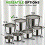 Pyle - NCSP16 , Kitchen & Cooking , Cookware & Bakeware , Stainless Steel Cookware Stockpot - 15 Quart, Heavy Duty Induction Pot, Soup Pot With Lid