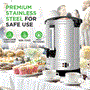 Pyle - NCSTKTL13L.5 , Kitchen & Cooking , Water & Tea Kettles , 13 Liter Water Boiler and Hot Water Dispenser  - Double Layer Beverage with Safety Lock Lid  (Black & Silver)