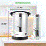 Pyle - NCSTKTL13L.5 , Kitchen & Cooking , Water & Tea Kettles , 13 Liter Water Boiler and Hot Water Dispenser  - Double Layer Beverage with Safety Lock Lid  (Black & Silver)