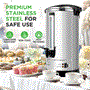 Pyle - NCSTKTL19L.5 , Kitchen & Cooking , Water & Tea Kettles , 19 Liter Water Boiler and Hot Water Dispenser - Double Layer Beverage with Safety Lock Lid  (Black & Silver)