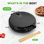 Pyle - NCSW837BLACK , Kitchen & Cooking , Ovens & Cookers , Countertop Pizza Maker - Non-Stick Electric Pizza Oven with Cool Touch Handle and Uplift Function, Includes Spatula (Black)
