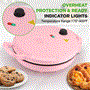 Pyle - NCSW837PINK , Kitchen & Cooking , Ovens & Cookers , Countertop Pizza Maker - Non-Stick Electric Pizza Oven with Cool Touch Handle and Uplift Function, Includes Spatula (Pink)