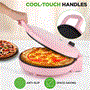 Pyle - NCSW837PINK , Kitchen & Cooking , Ovens & Cookers , Countertop Pizza Maker - Non-Stick Electric Pizza Oven with Cool Touch Handle and Uplift Function, Includes Spatula (Pink)