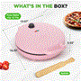 Pyle - NCSW837PINK , Kitchen & Cooking , Ovens & Cookers , Countertop Pizza Maker - Non-Stick Electric Pizza Oven with Cool Touch Handle and Uplift Function, Includes Spatula (Pink)