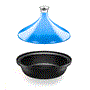 Pyle - NCTJBUL , Kitchen & Cooking , Cookware & Bakeware , Tagine Moroccan Cast Iron Cooker Pot - 2.75-Quart Cooking Pot with Stainless Steel Knob, Enameled Base, and Cone-Shaped cast iron Enameled Lid (Blue)