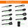 Pyle - NCUTL10BD.5 , Kitchen & Cooking , Kitchen Tools & Utensils , 10 Pcs. Silicone Heat Resistant Kitchen Cooking Utensils Set - Non-Stick Baking Tools with PP Holder (Gray & Black)