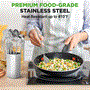 Pyle - NCUTLSSET10 , Kitchen & Cooking , Kitchen Tools & Utensils , 10 Pcs. Stainless Steel Kitchen Utensils Set  - Nonstick & Heat Resistant with High-Quality SS Utensil Holder, Spoon, Slotted Spoon, Turner, Slotted Turner, Ladle, Pasta Server, Server, Food Tong, Masher and Whisk