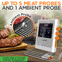 Pyle - NCWIRBBQ007 , Kitchen & Cooking , BBQ & Grilling , Smart BBQ Grill Thermometer - Digital Display, Stainless Dual Probes Safe to Leave in Outdoor Barbecue Meat Smoker - Wireless Remote Alert iOS Android Phone WiFi App