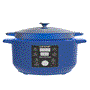 Pyle - NCZTS60DB , Kitchen & Cooking , Air Fryers , 6 Quart Electric Dutch Oven - 1500W Enamel Coated Cast Iron Pot with Lid, Stovetop Casserole Pot Style (Black)