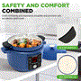 Pyle - NCZTS60DBL , Kitchen & Cooking , Air Fryers , 6 Quart Electric Dutch Oven - 1500W Enamel Coated Cast Iron Pot with Lid, Stovetop Casserole Pot Style (Blue)