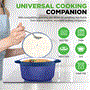 Pyle - NCZTS60DBL , Kitchen & Cooking , Air Fryers , 6 Quart Electric Dutch Oven - 1500W Enamel Coated Cast Iron Pot with Lid, Stovetop Casserole Pot Style (Blue)