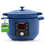 Pyle - NCZTS60DBL , Kitchen & Cooking , Air Fryers , 6 Quart Electric Dutch Oven - 1500W Enamel Coated Cast Iron Pot with Lid, Stovetop Casserole Pot Style (Blue)