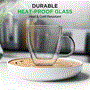 Pyle - NGCOF702 , Kitchen & Cooking , Kitchen Tools & Utensils , 2 Pcs. of Clear Glass Coffee Mug - Elegant Clear Glasses with Convenient Handles, For Hot and Cold Drinks