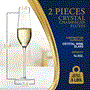 Pyle - NGLCHA53.5 , Kitchen & Cooking , Kitchen Tools & Utensils , 2 Pcs. of Crystal Champagne Flutes - Ultra Clear, Elegant Champagne Glasses, Hand Blown