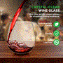Pyle - NGLWINE99.6 , Kitchen & Cooking , Kitchen Tools & Utensils , 12 Pcs. of Crystal-Clear Stemless Wine Glass - Ultra Clear and Thin, Elegant Clear Wine Glasses, Hand Blown