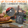 Pyle - NWIRBBQ99.5 , Kitchen & Cooking , BBQ & Grilling , Smart BBQ Grill Thermometer - Digital Display, Stainless Dual Probes Safe to Leave in Outdoor Barbecue Meat Smoker - Wireless Remote Alert iOS Android Phone WiFi App