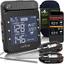 Pyle - NWIRBBQ99.5 , Kitchen & Cooking , BBQ & Grilling , Smart BBQ Grill Thermometer - Digital Display, Stainless Dual Probes Safe to Leave in Outdoor Barbecue Meat Smoker - Wireless Remote Alert iOS Android Phone WiFi App