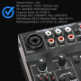 Pyle - PAD15MXU , Sound and Recording , Mixers - DJ Controllers , 3-Channel USB Audio/Sound Mixer Recording Interface with Built-in Rechargeable Battery